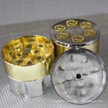 Grinder de hierba de aluminio al por mayor para uso diario con Golden (ES-GD-003)